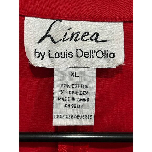 Linea By Louis Dell'Olio Button Front Utility Blazer Jacket Red Sz XL Workwear - Picture 5 of 9